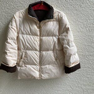 Tory Burch Puffer Coat Jacket Ivory Size M Goose Down Ski Snoboard